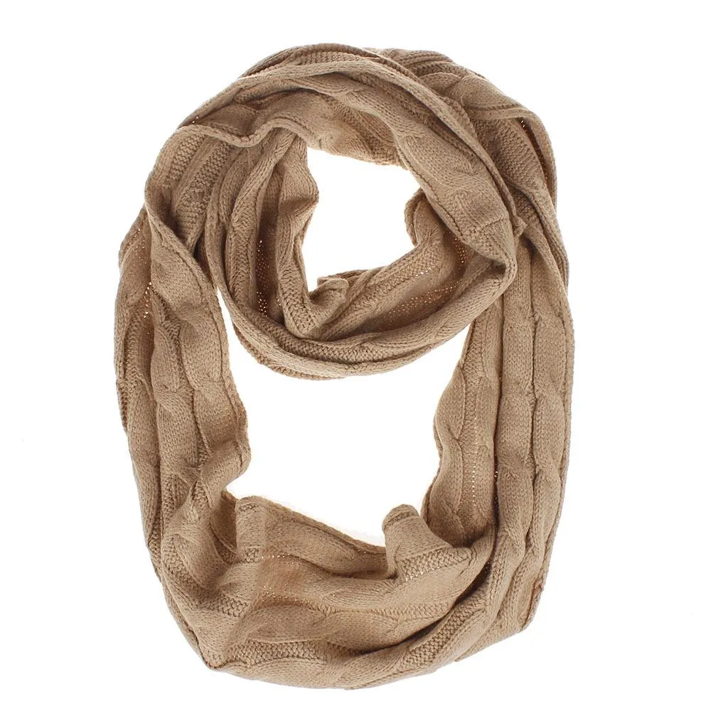 Solid Color Knit Circle Loop Scarf