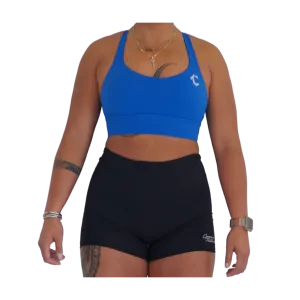 Strappy Crop Sports Bra - Royal Blue