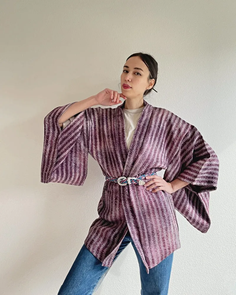 Stripe Shibori Haori Kimono Jacket