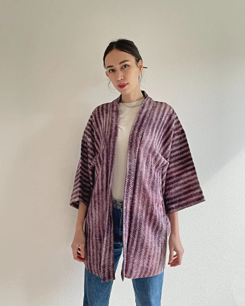 Stripe Shibori Haori Kimono Jacket