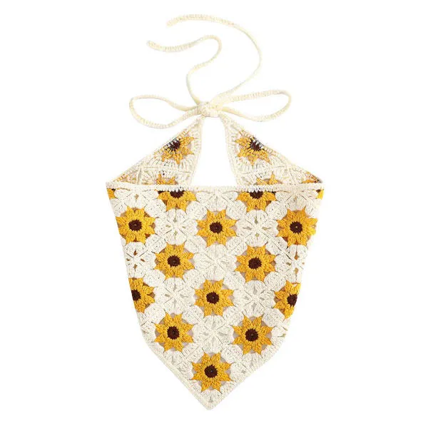 Sunflower Сrochet Hair Scarf