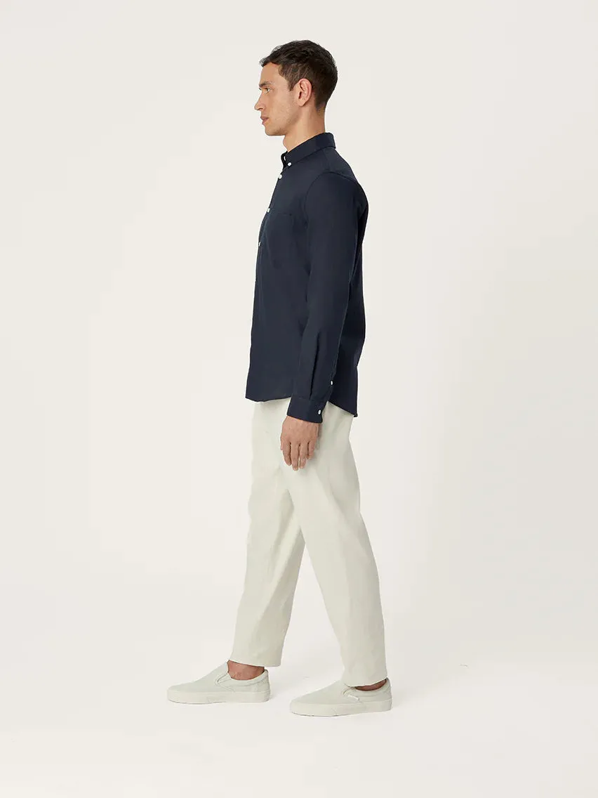 The All Day Shirt Linen Collared || Navy | Linen