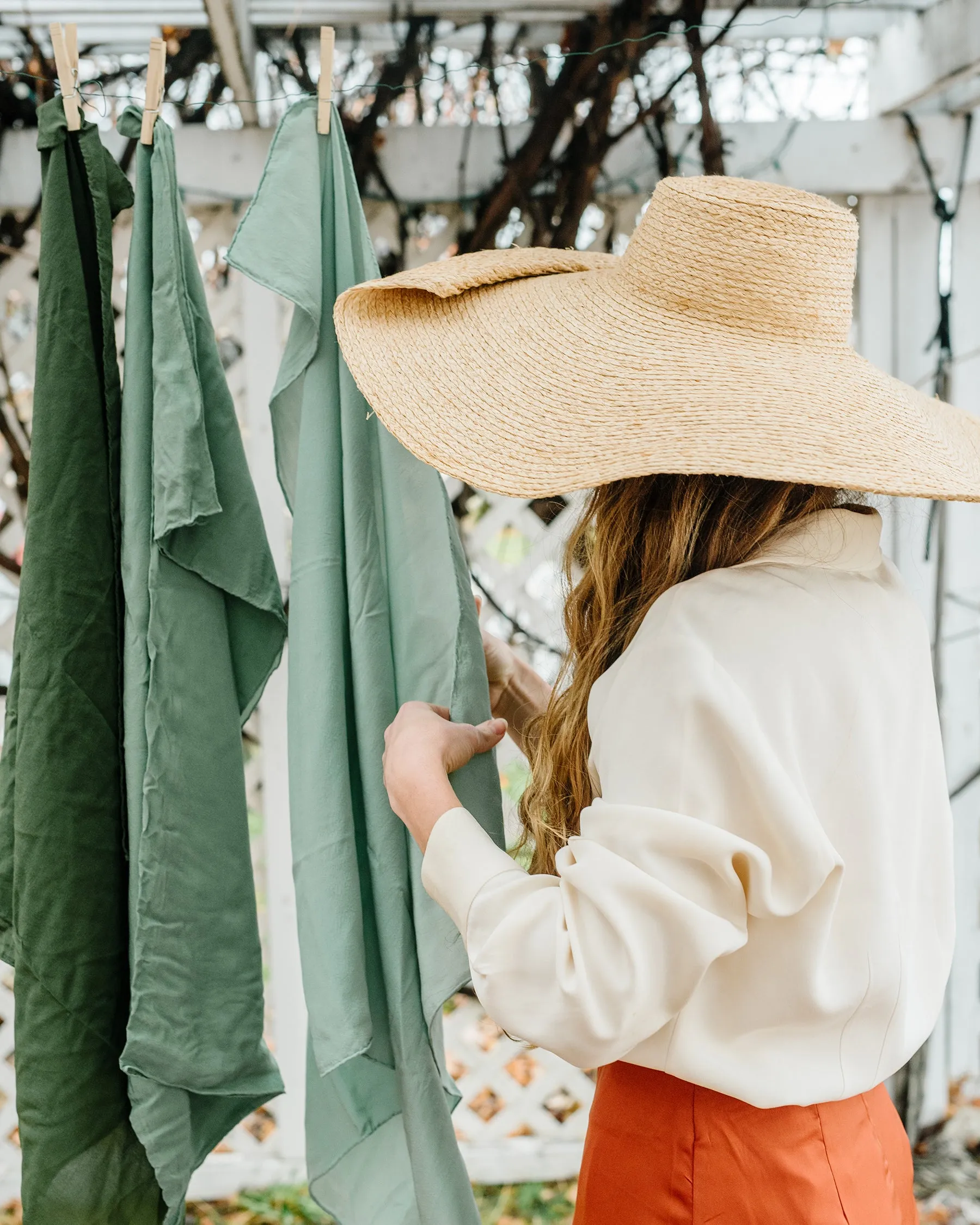 'The Classic' Washable Silk Scarf in Moss