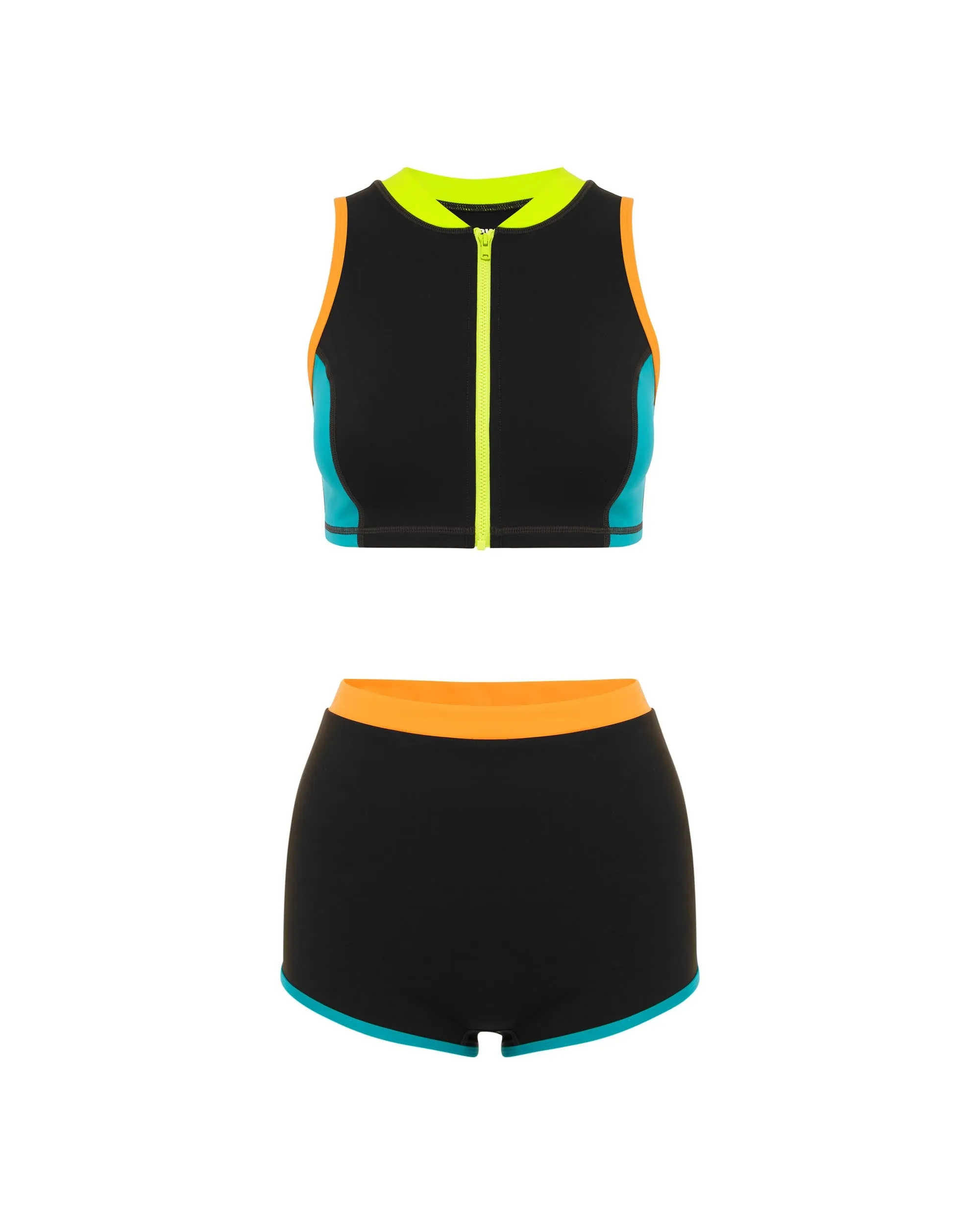 The Contour Zip Crop - Coal Crush