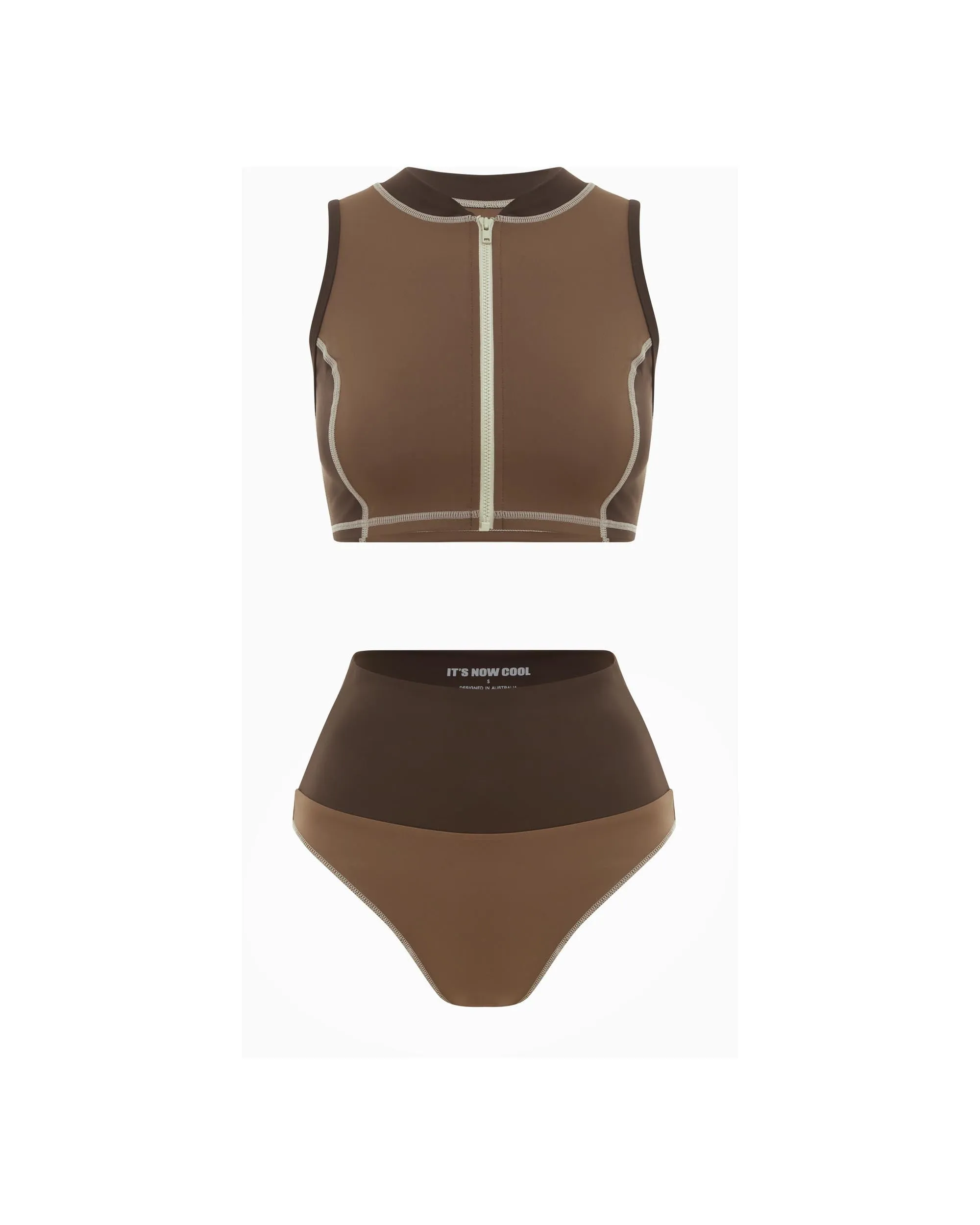 The Contour Zip Crop - Tortoise