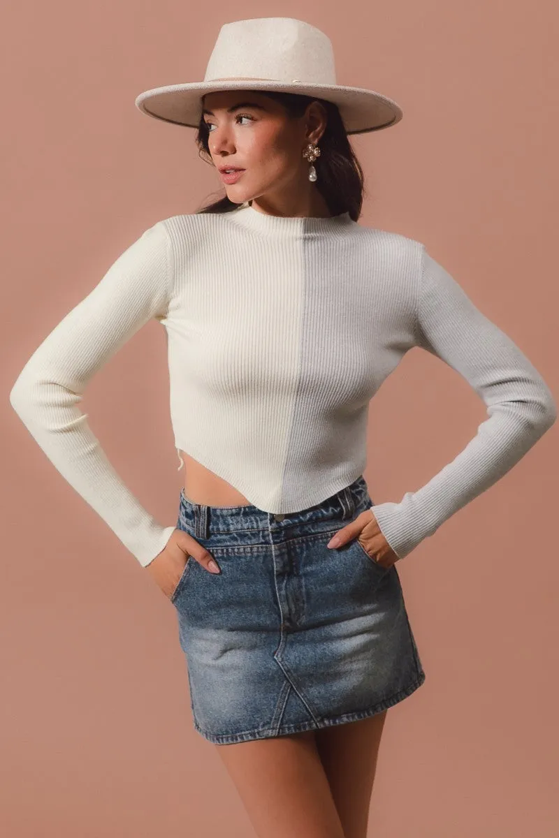 The ‘Kimmy Fitted Crop Sweater Top’