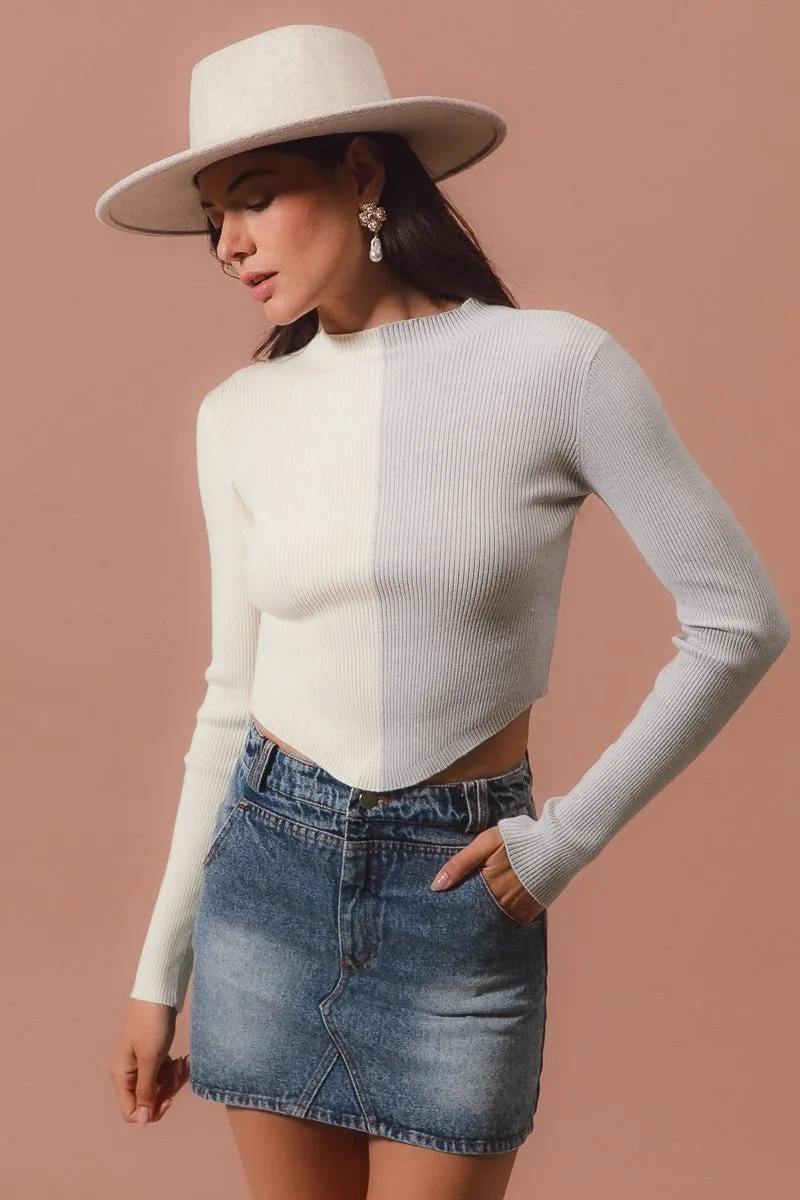 The ‘Kimmy Fitted Crop Sweater Top’