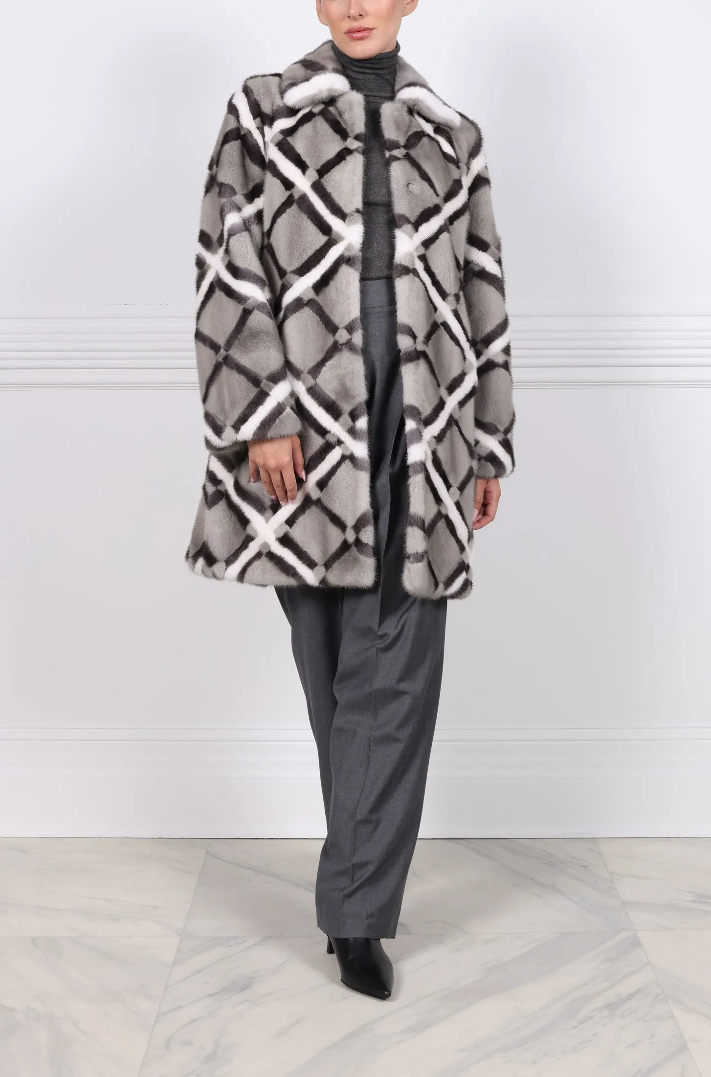 The Victoria Intarsia Mink Fur Coat