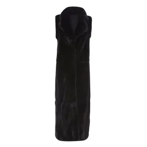 TWIX LONG BLACK MINK SLEEVELESS FUR