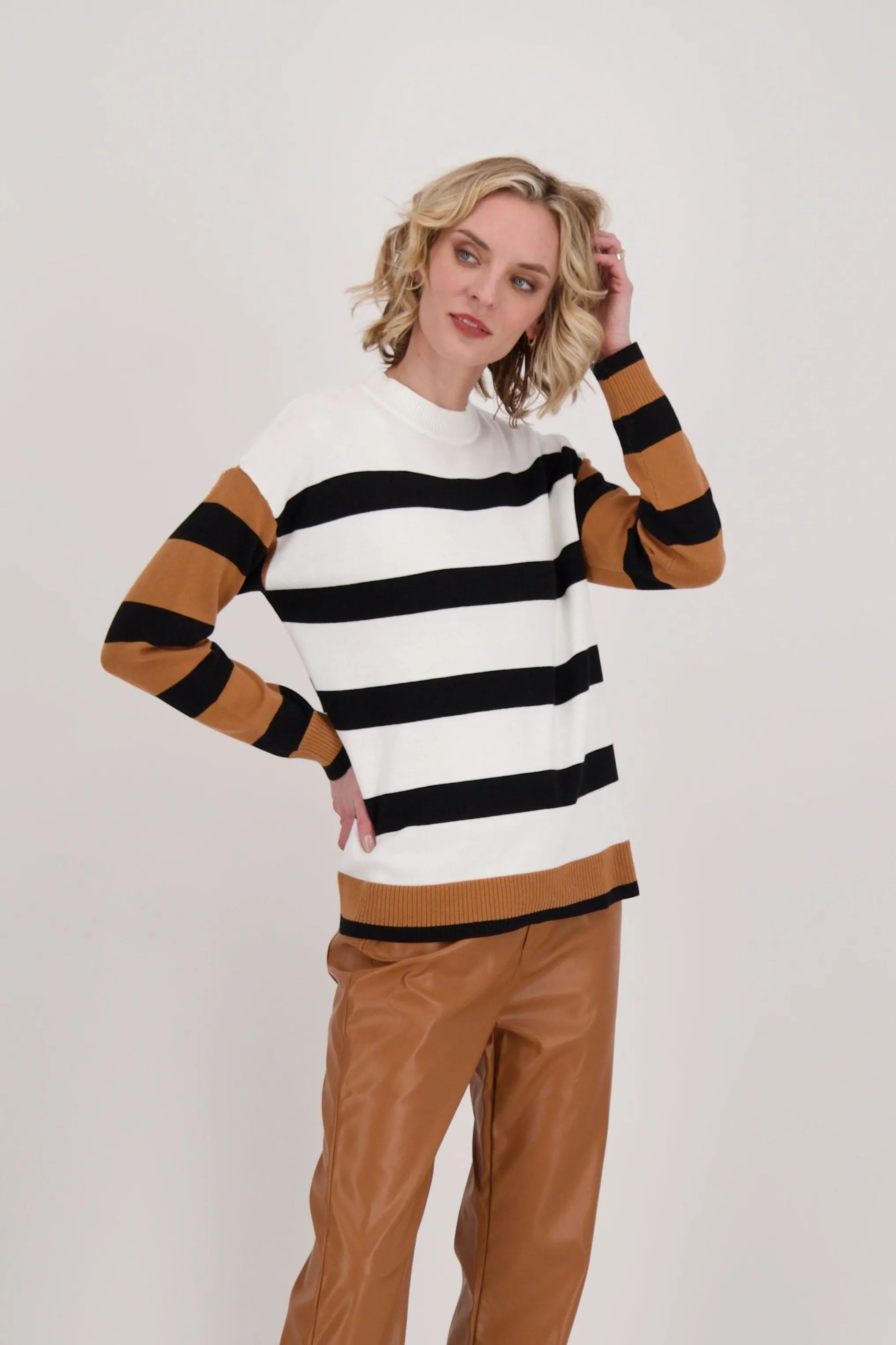 Two Tone Stripe Sweater