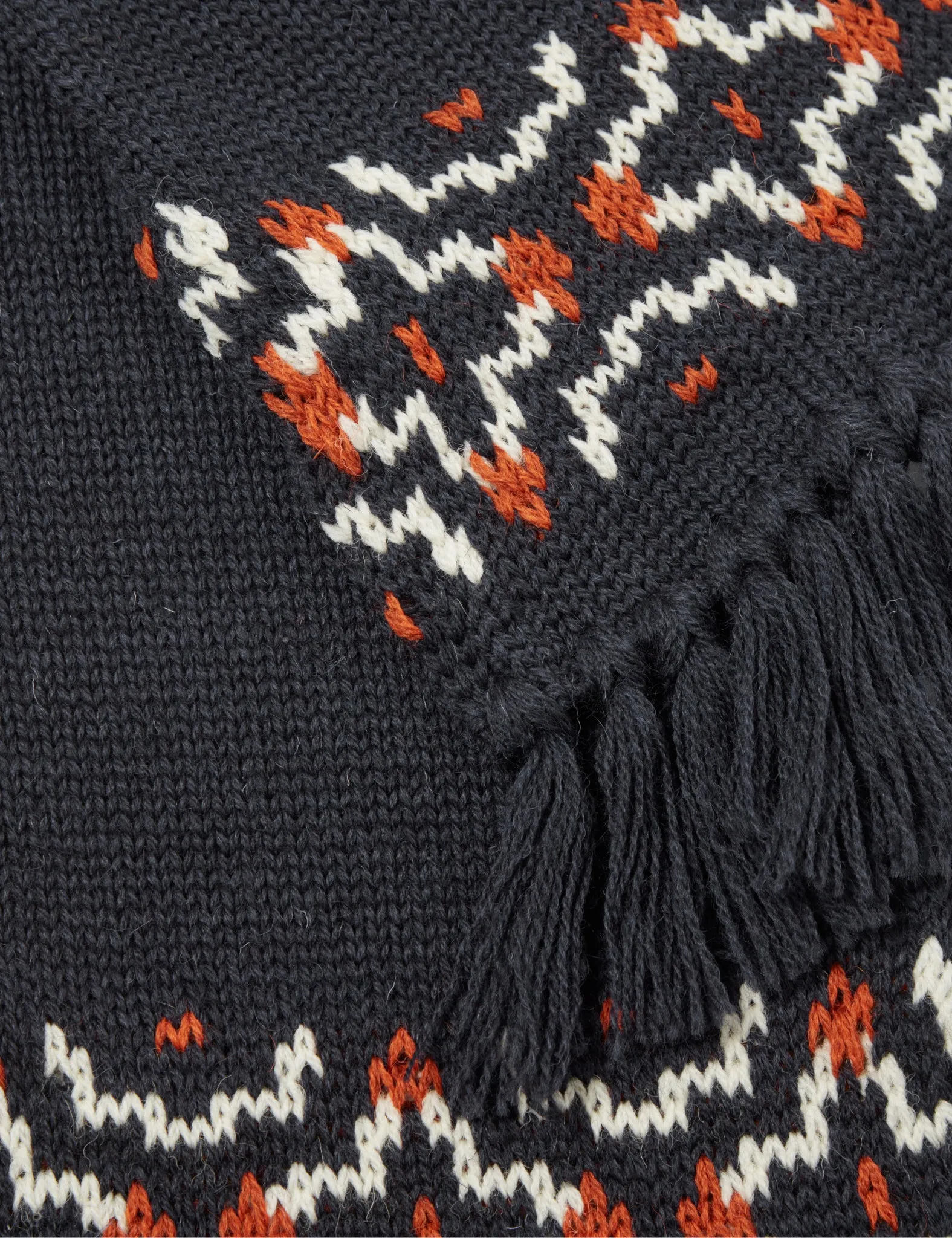 Universal Works Wool Scarf (British Wool) - Navy Blue/Ecru