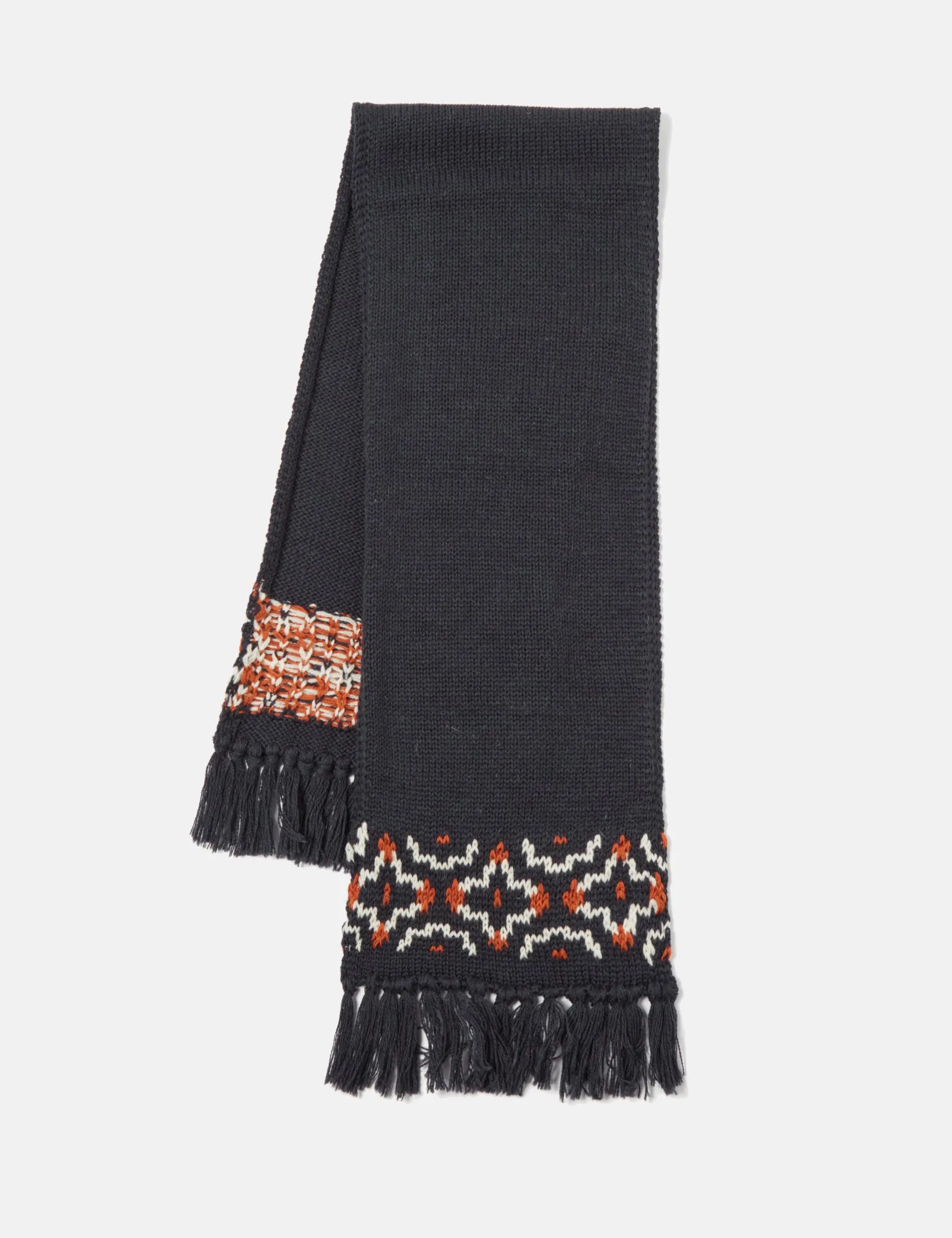 Universal Works Wool Scarf (British Wool) - Navy Blue/Ecru