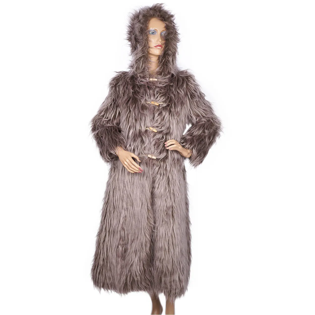 Vintage Danish Faux Fur Coat 1970s Mugge Kolpin Design Gunnar Knudsen Ladies S