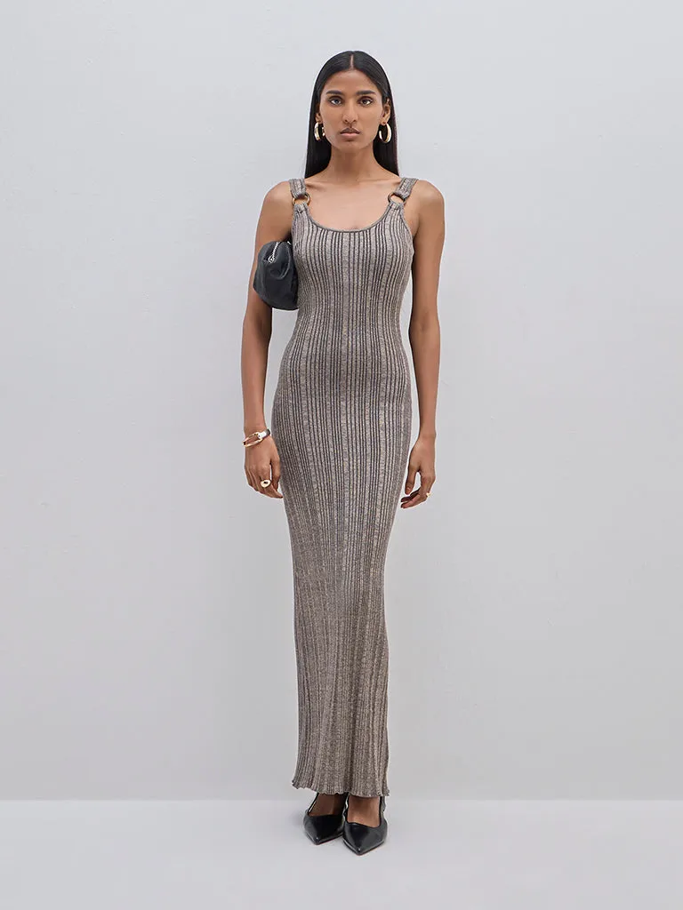 Wardrobe Grey Shimmery Bodycon Dress