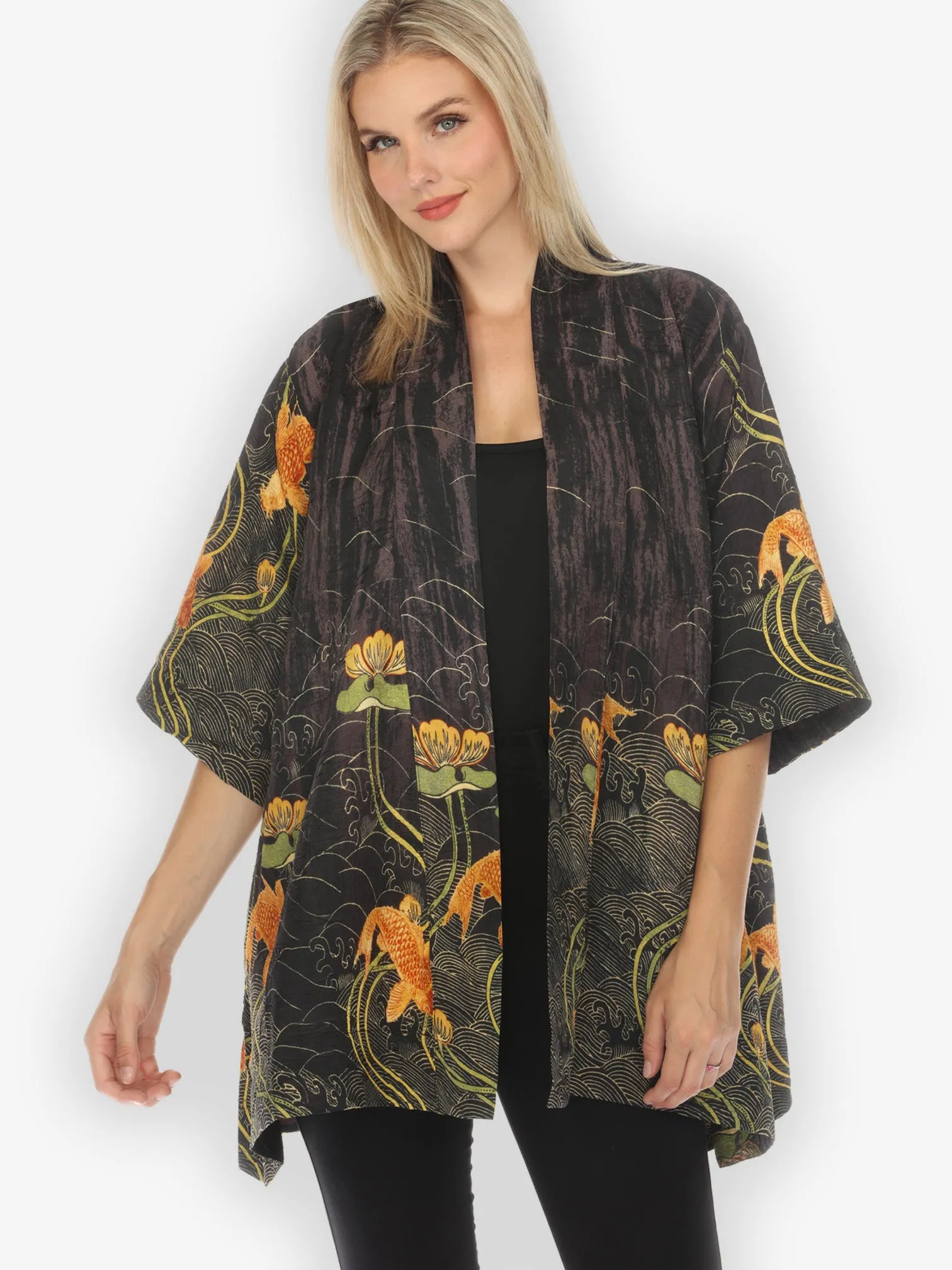 Water Lily Koi Kimono Jacket