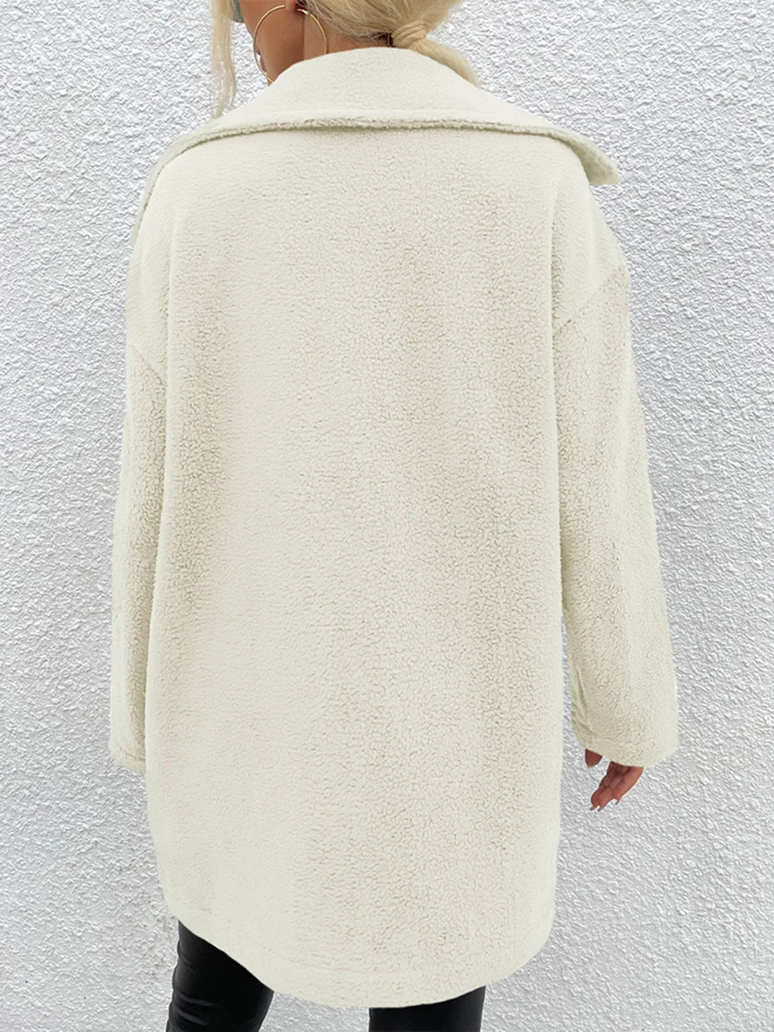 Women's Cozy Dropped Shoulder Coat with Pockets