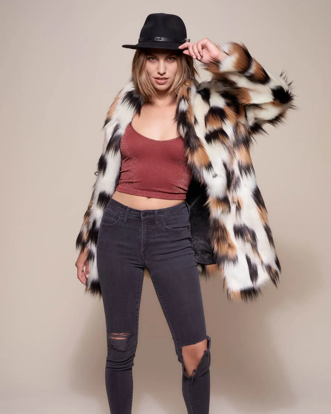 Women's Faux Fur Coat | Manx Cat