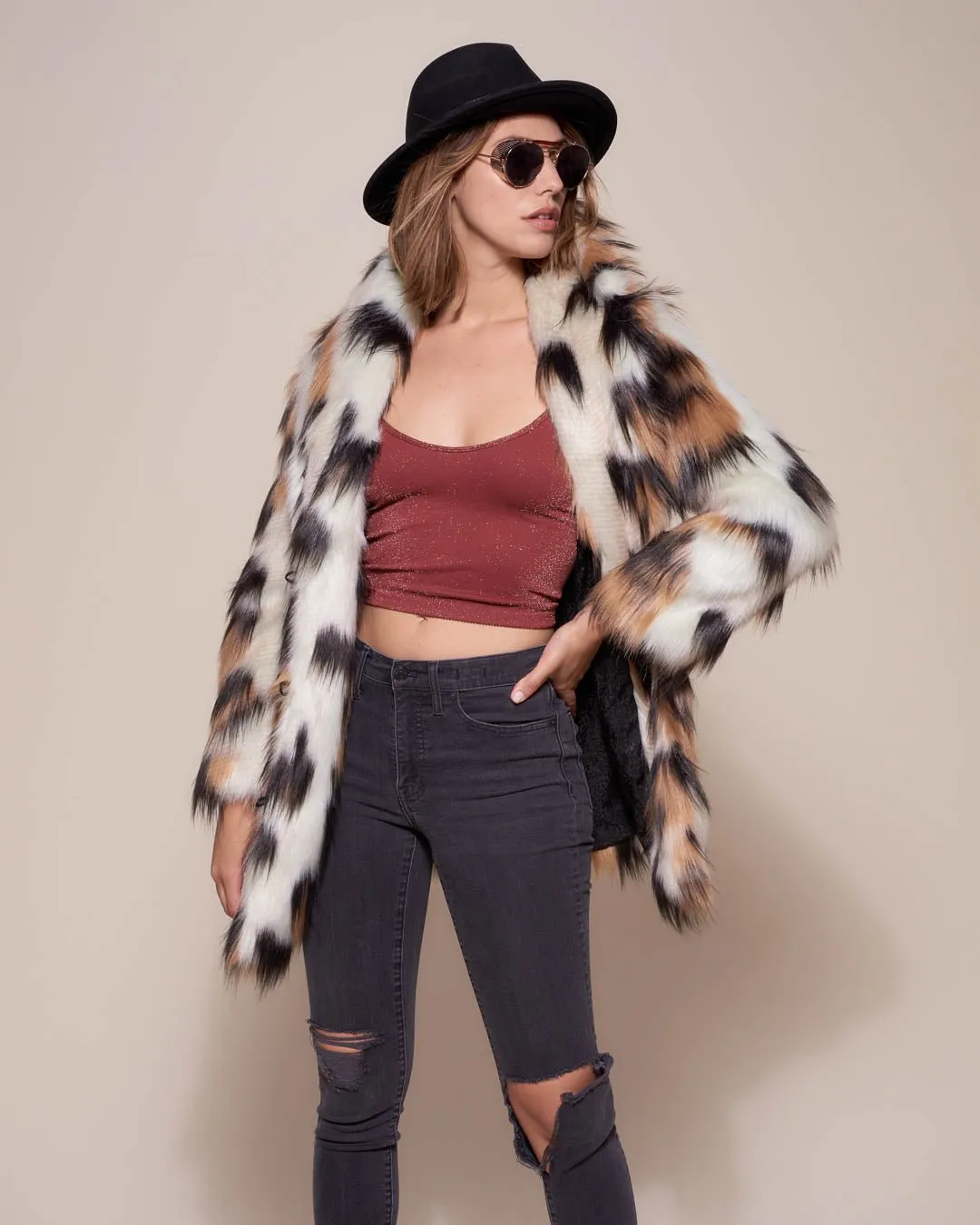 Women's Faux Fur Coat | Manx Cat