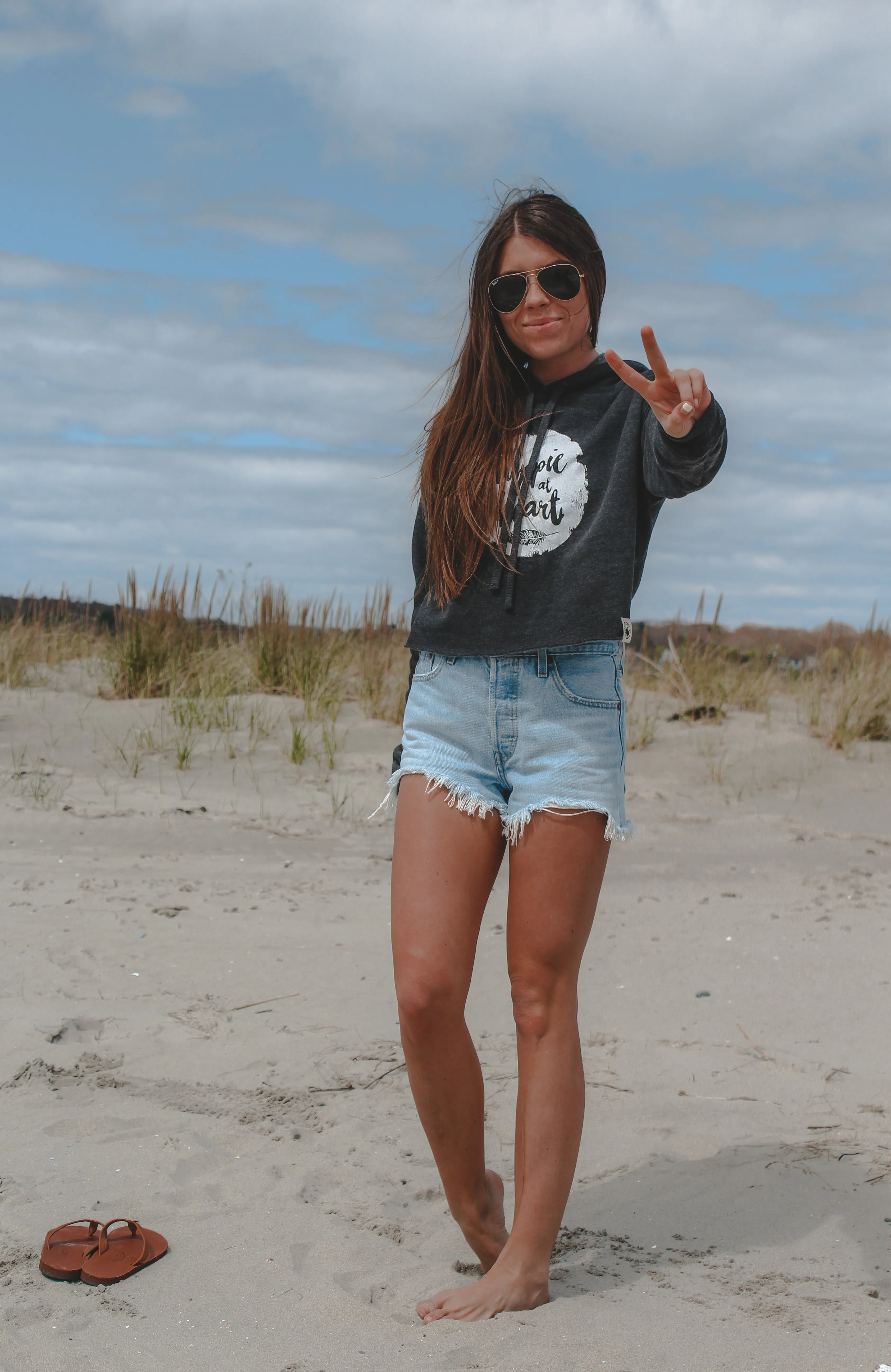 WS - Hippie At Heart Cropped Hoodie