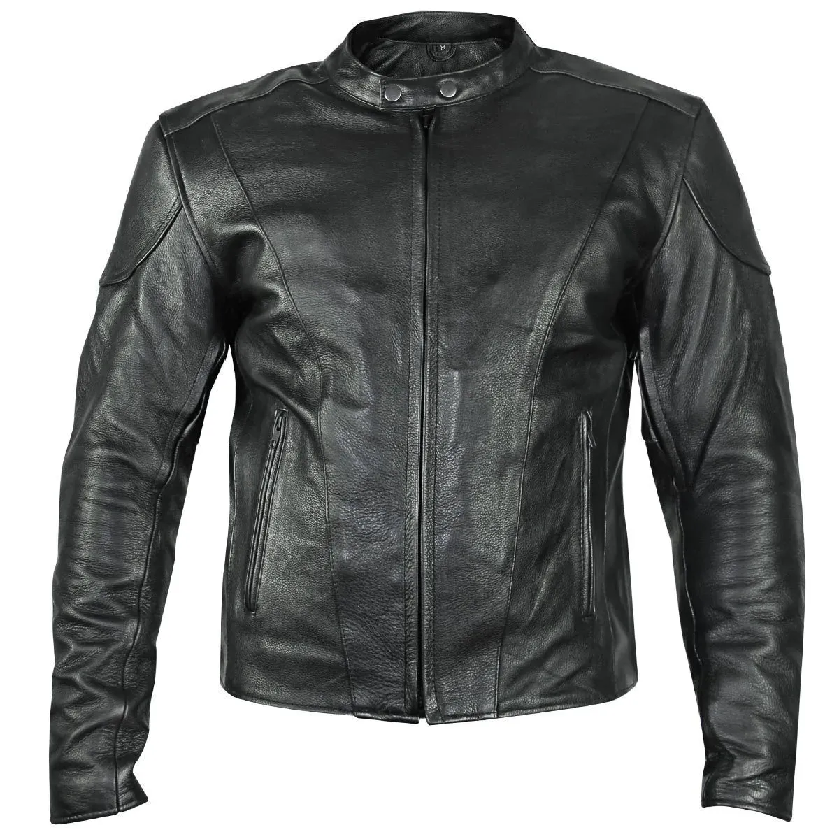 Xelement B7209 Men's 'Renegade' Black Leather Motorcycle Jacket with X-Armor Protection