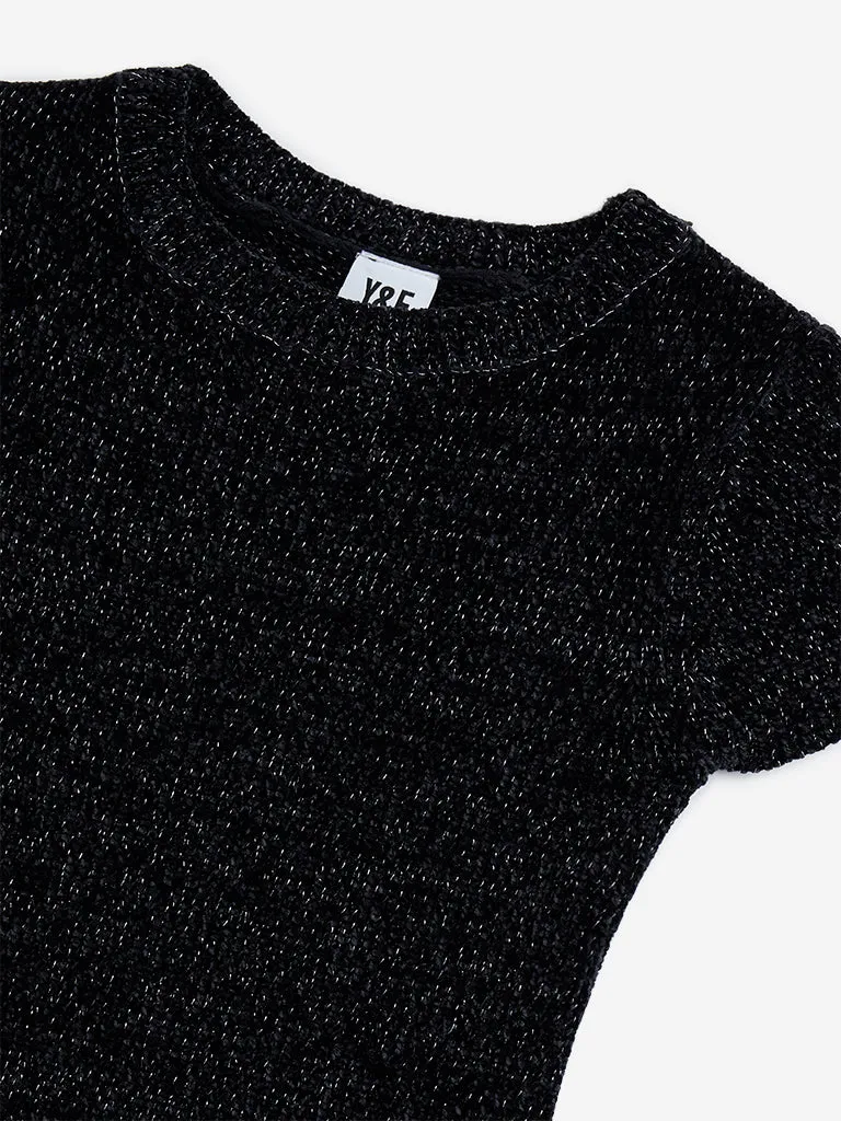 Y&F Kids Black Knitted Bodycon Dress