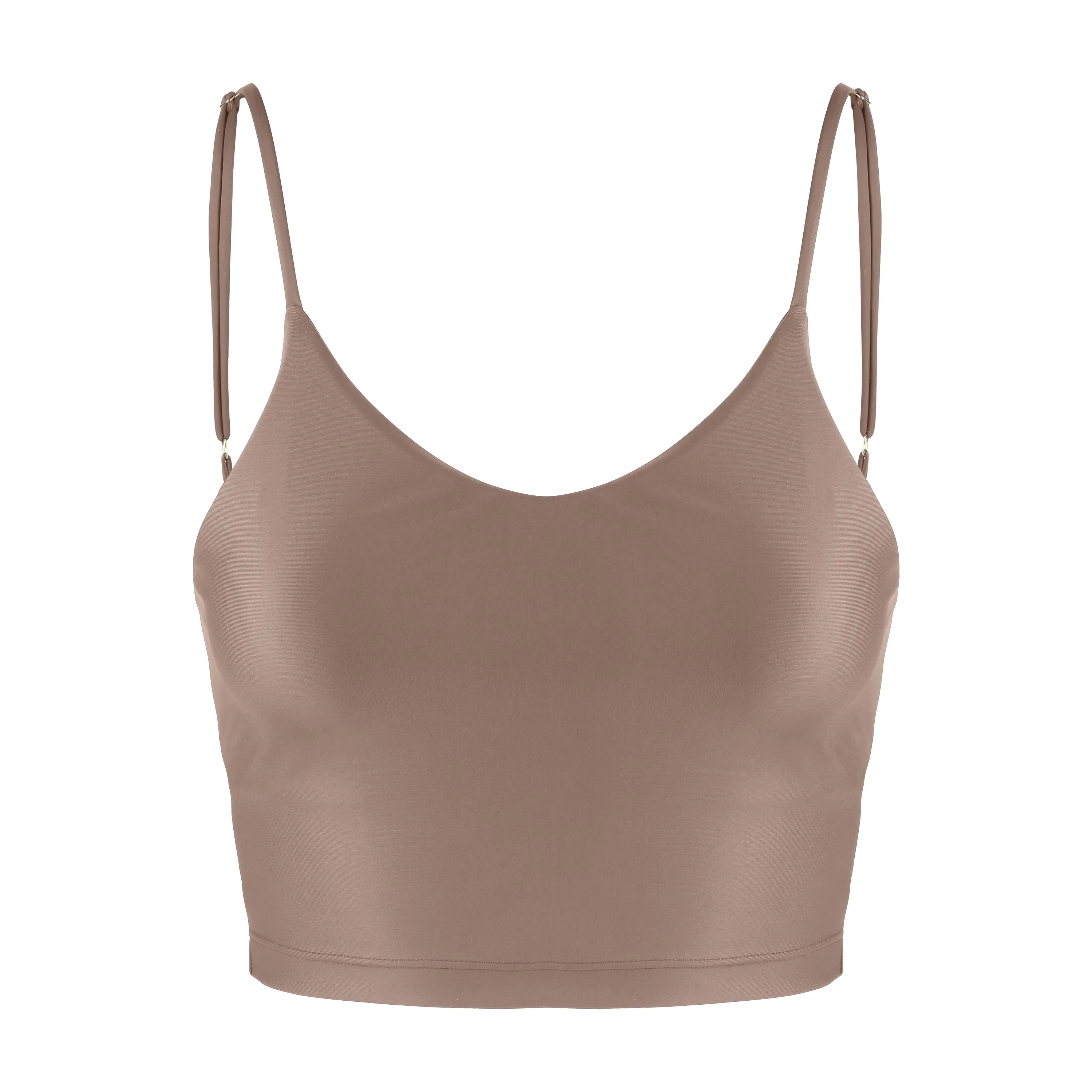 Zuli Thin Strap Crop Top | Recycled Nylon | Sand